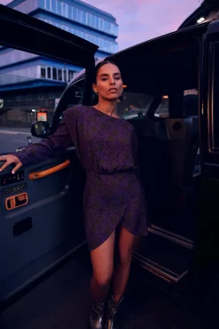 Vestido Estampado Manga Larga