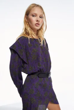 Vestido Estampado Manga Larga