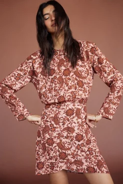 Vestido Estampado Manga Larga