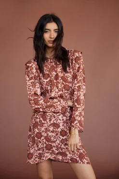 Vestido Estampado Manga Larga