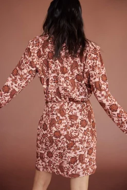 Vestido Estampado Manga Larga