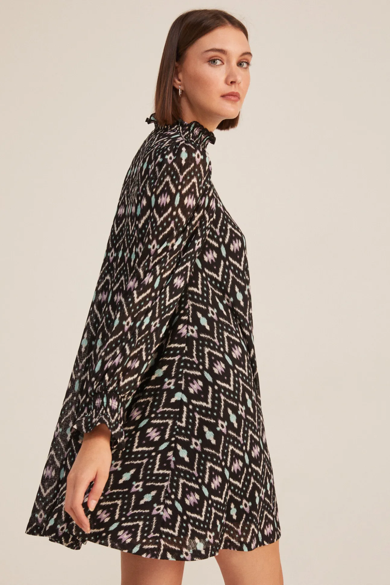 Vestido Fluido Estampado Ikat