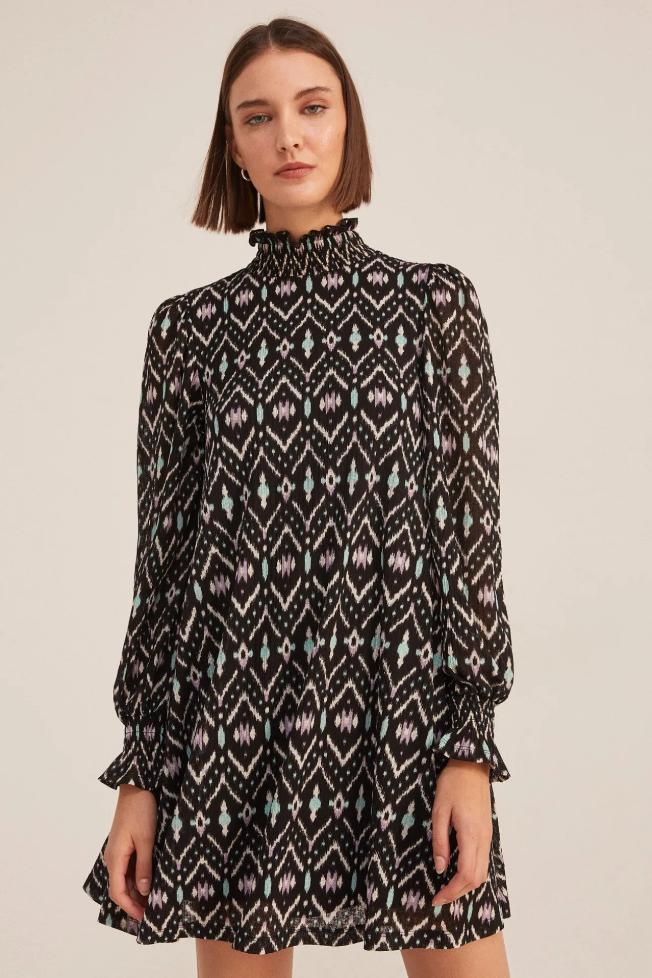 Vestido Fluido Estampado Ikat