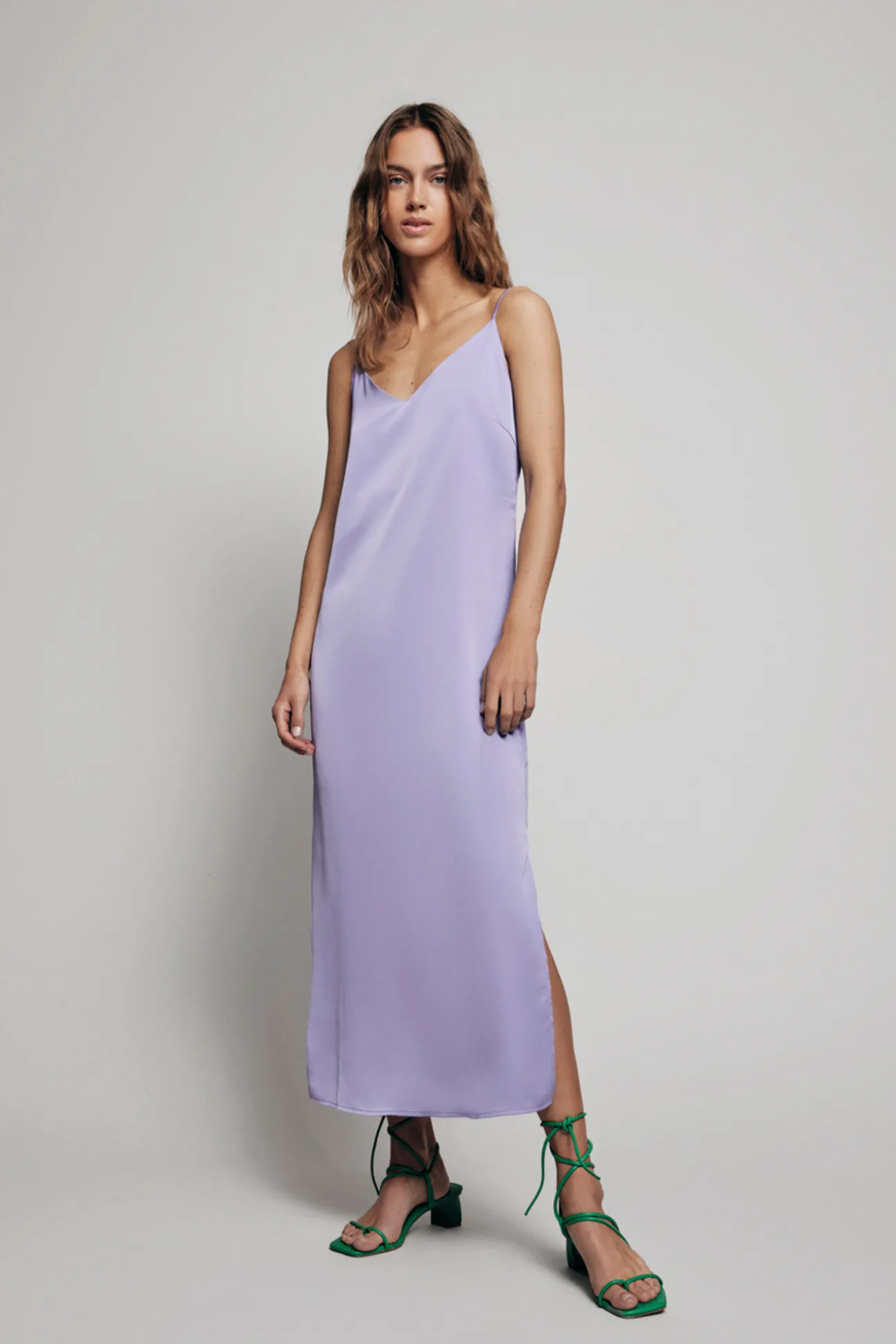 Vestido Largo De Tirantes Satinado