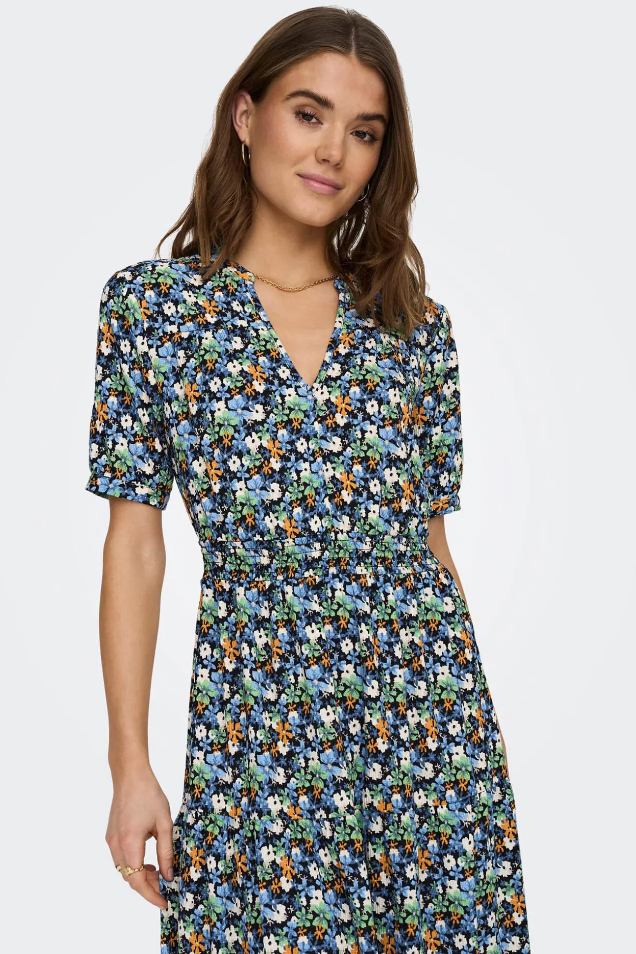 Vestido Largo Manga Corta