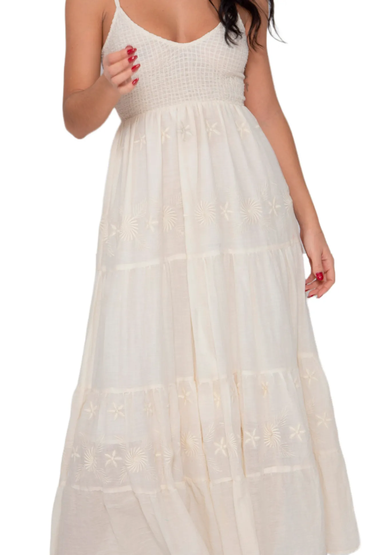 Vestido Listo De Tirantes Bordado