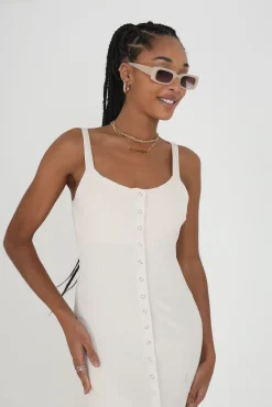 Vestido Midi Ajustado De Tirantantes