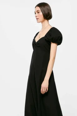 Vestido Midi Cut Out Escote Lino Algodon