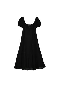 Vestido Midi Cut Out Escote Lino Algodon