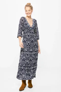 Vestido Midi Escote Cenefa