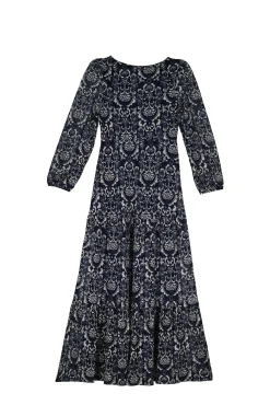Vestido Midi Escote Cenefa