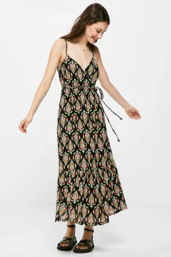 Vestido Midi Escote Cruce