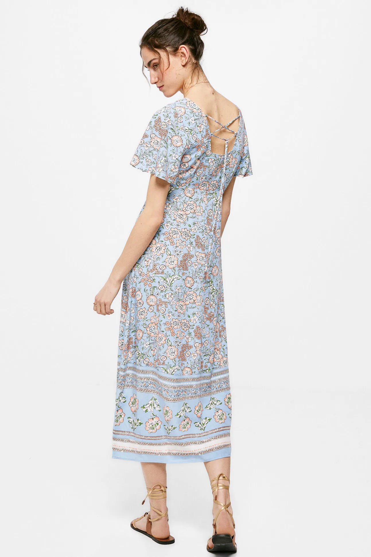 Vestido Midi Escote Espalda Lazo