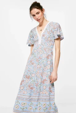 Vestido Midi Escote Espalda Lazo