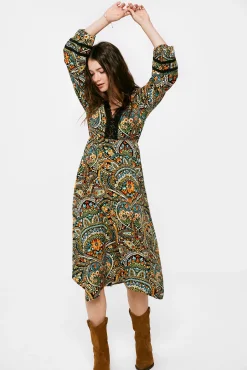 Vestido Midi Escote Lace