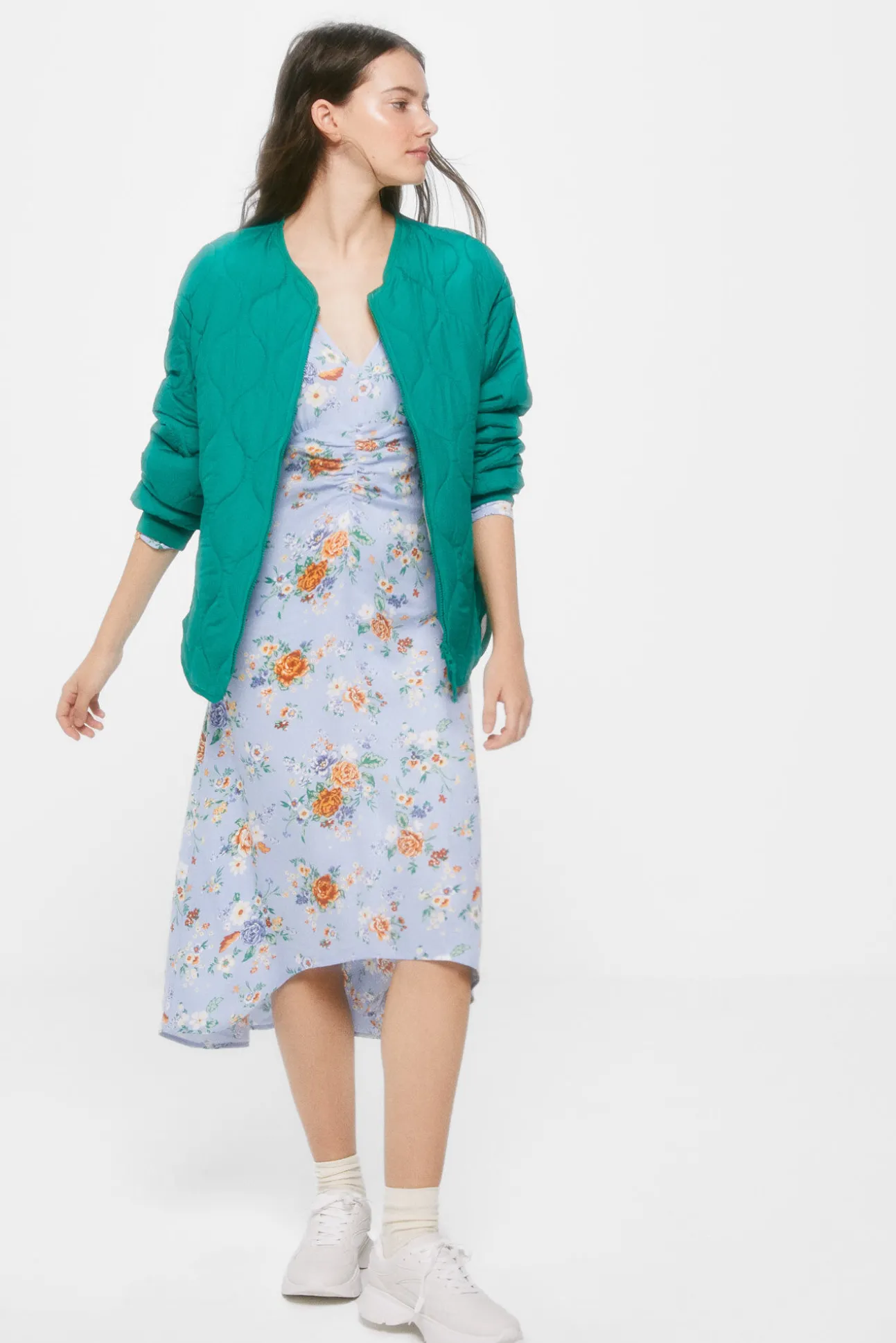 Vestido Midi Estampado Asimetrico
