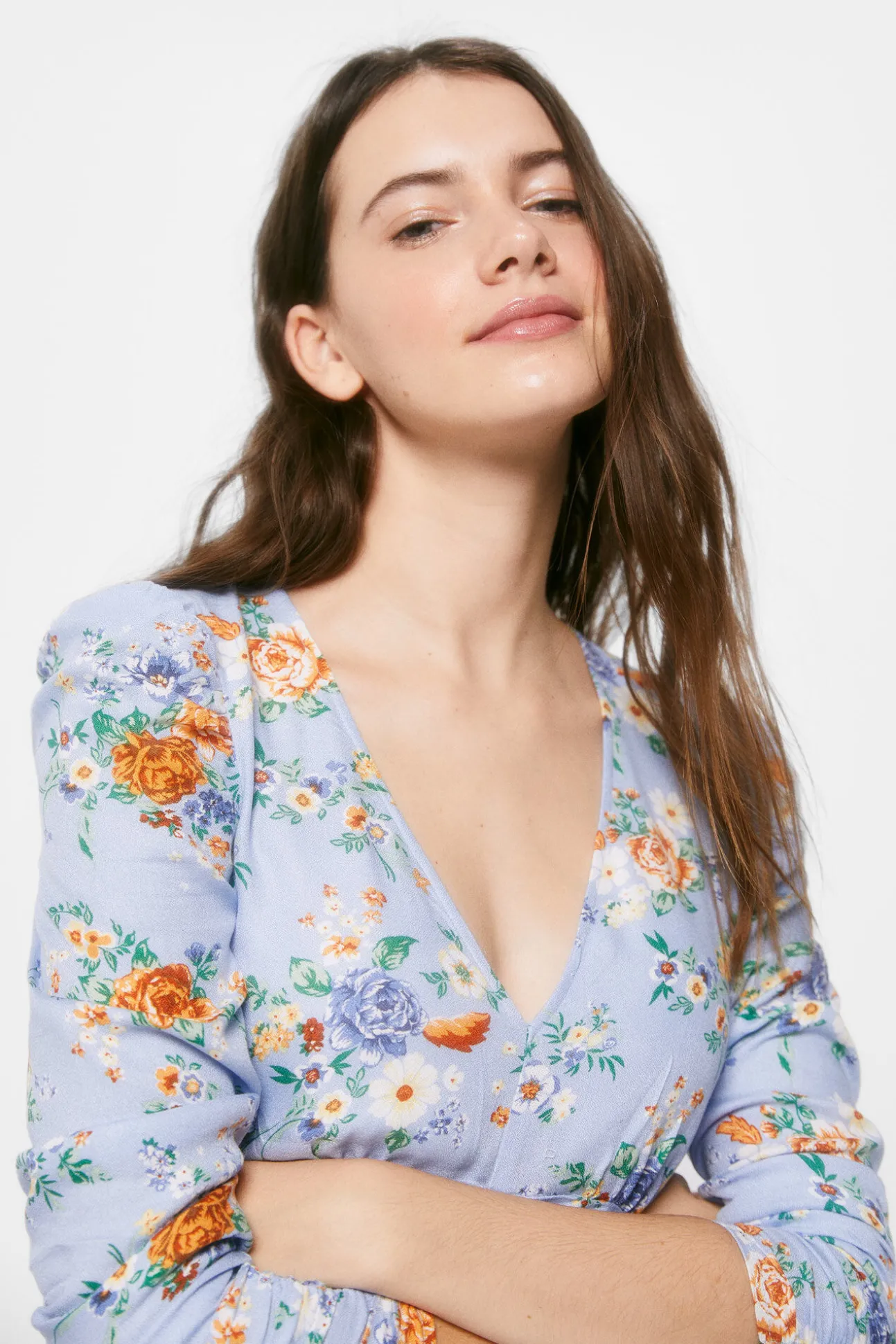 Vestido Midi Estampado Asimetrico