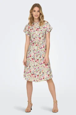 Vestido Midi Estampado Camisero