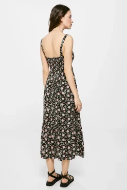 Vestido Midi Estampado Escote Nudo