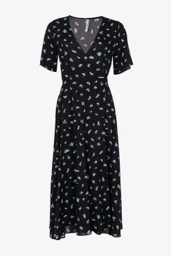 Vestido Midi Floral Cruzado Con Lazo