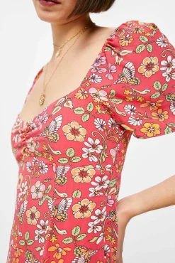 Vestido Midi Frunce Escote