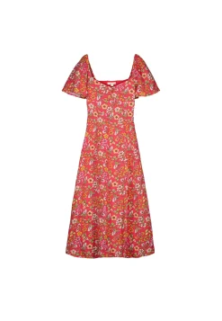 Vestido Midi Frunce Escote