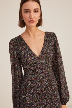 Vestido Midi Frunces Estampado