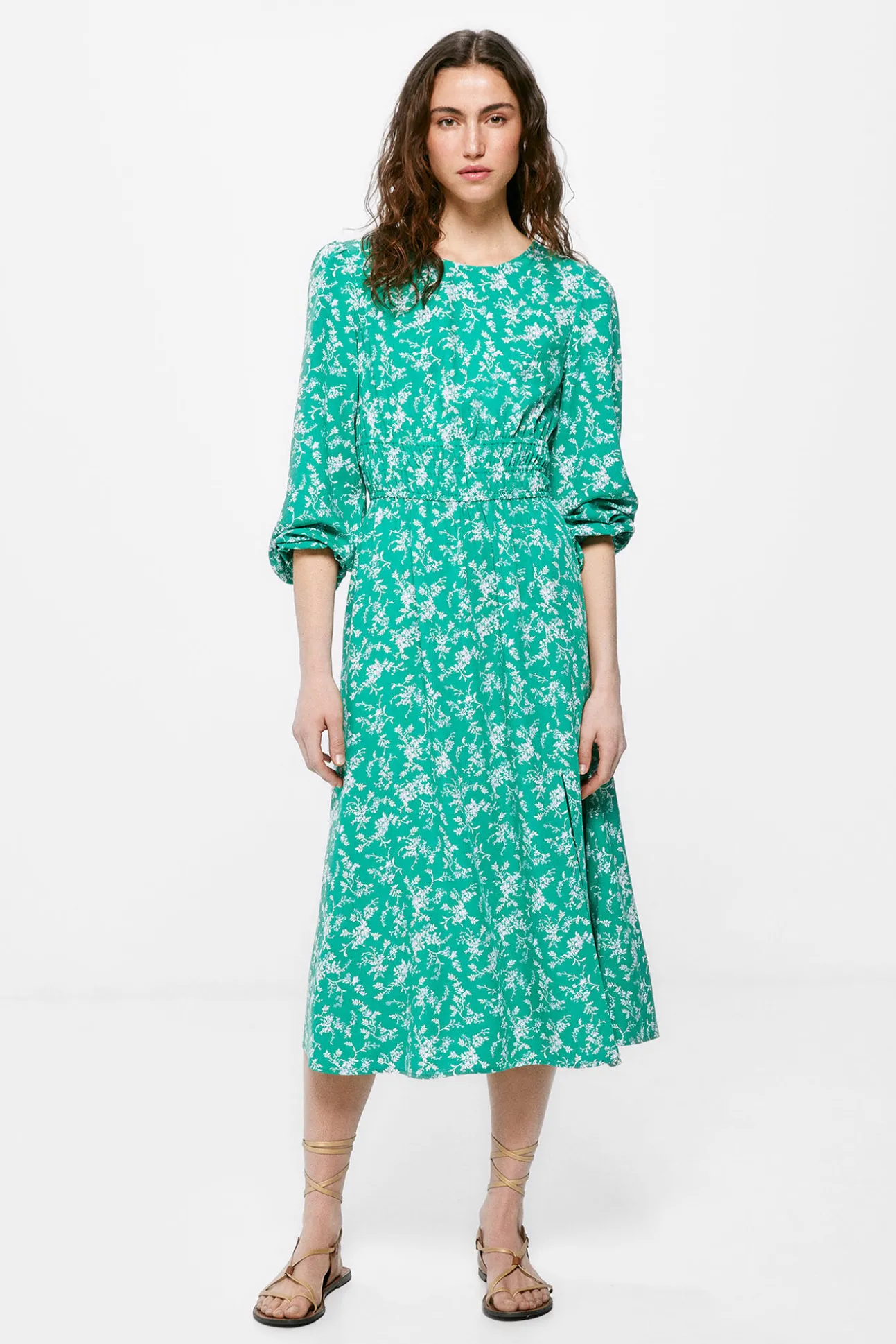Vestido Midi Gomas Cintura