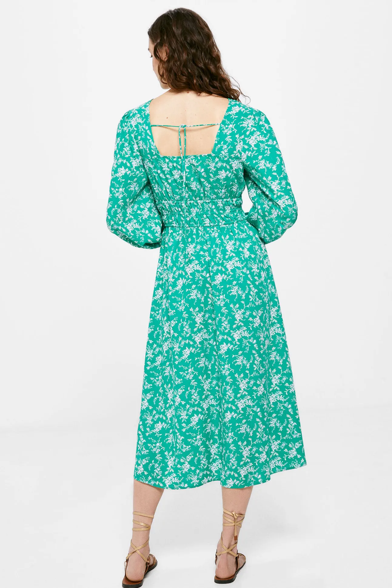 Vestido Midi Gomas Cintura