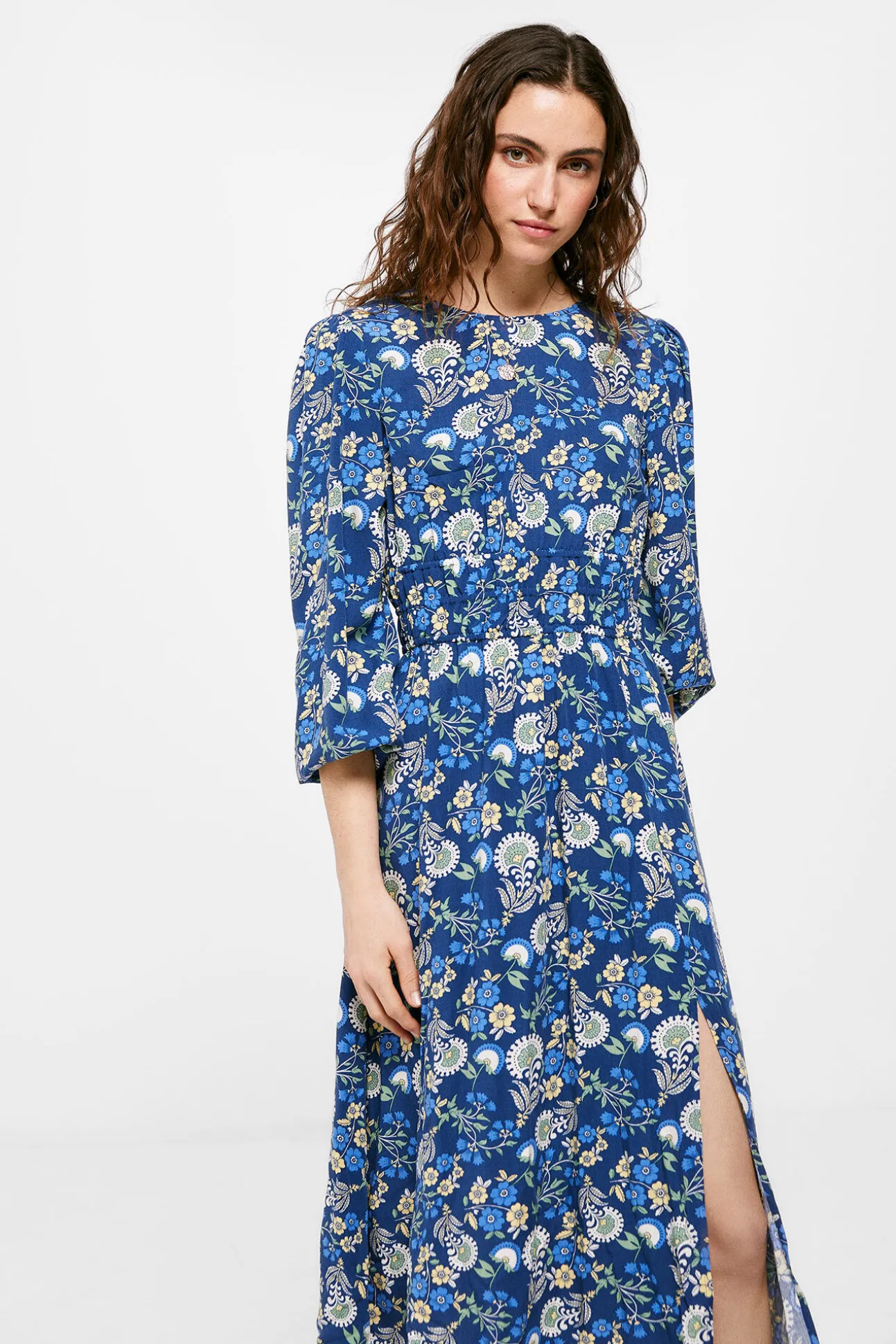 Vestido Midi Gomas Cintura