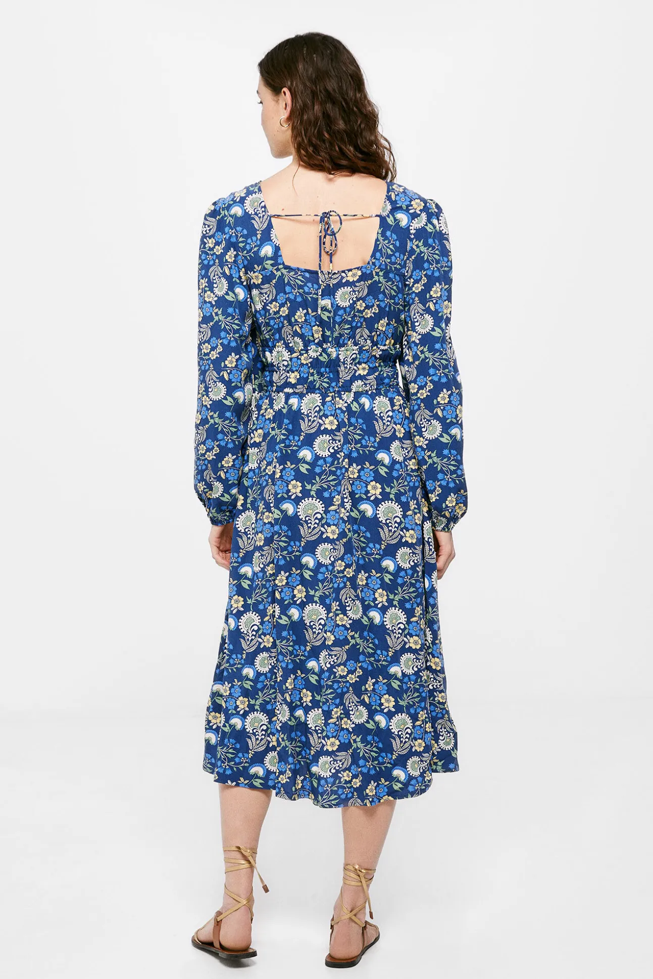 Vestido Midi Gomas Cintura