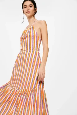 Vestido Midi Halter Rayas