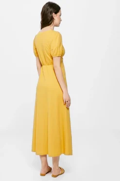 Vestido Midi Liso Arandela