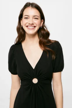Vestido Midi Liso Arandela
