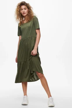 Vestido Midi Manga Corta