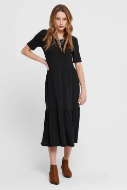 Vestido Midi Manga Corta