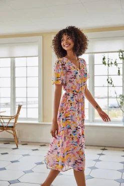 Vestido Midi Manga Corta