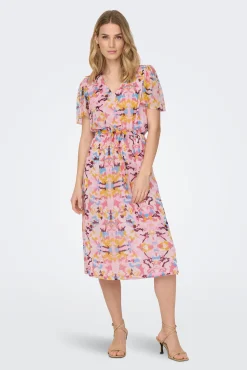 Vestido Midi Manga Corta