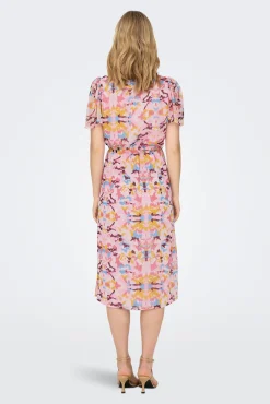 Vestido Midi Manga Corta