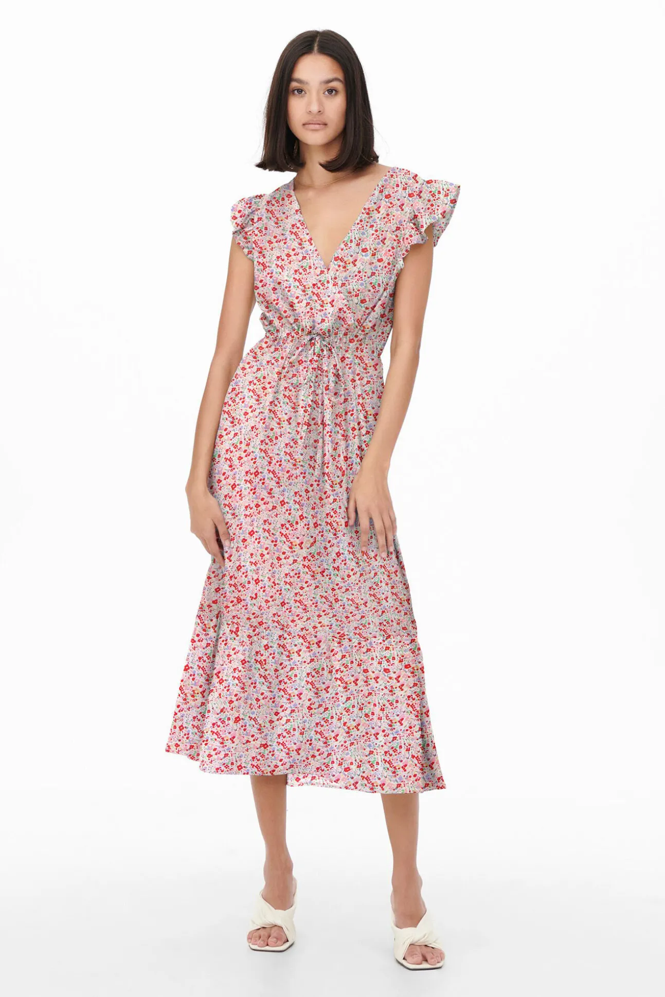Vestido Midi Manga Corta