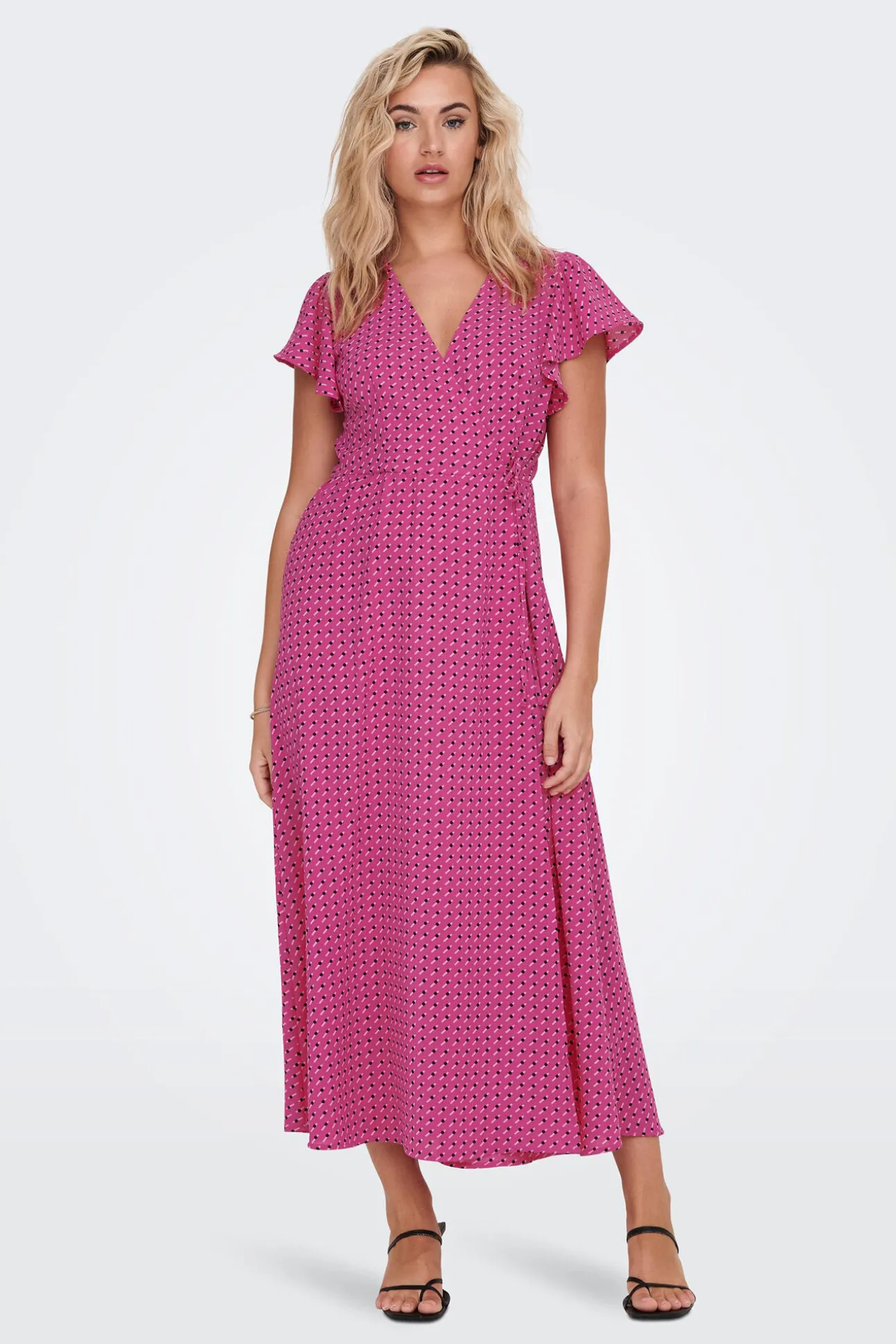Vestido Midi Manga Volantes