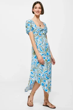 Vestido Midi Nudo Escote Picos