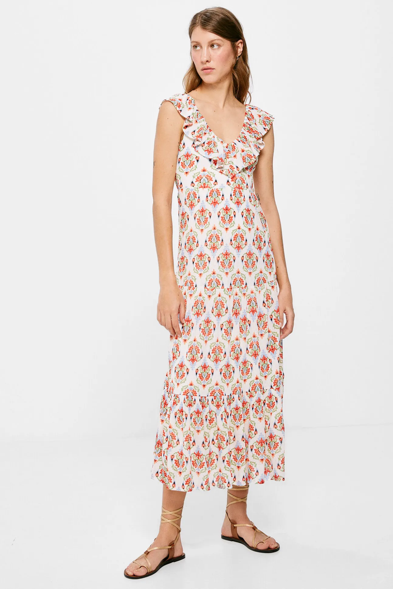 Vestido Midi Paneles Estampado