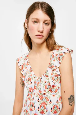 Vestido Midi Paneles Estampado