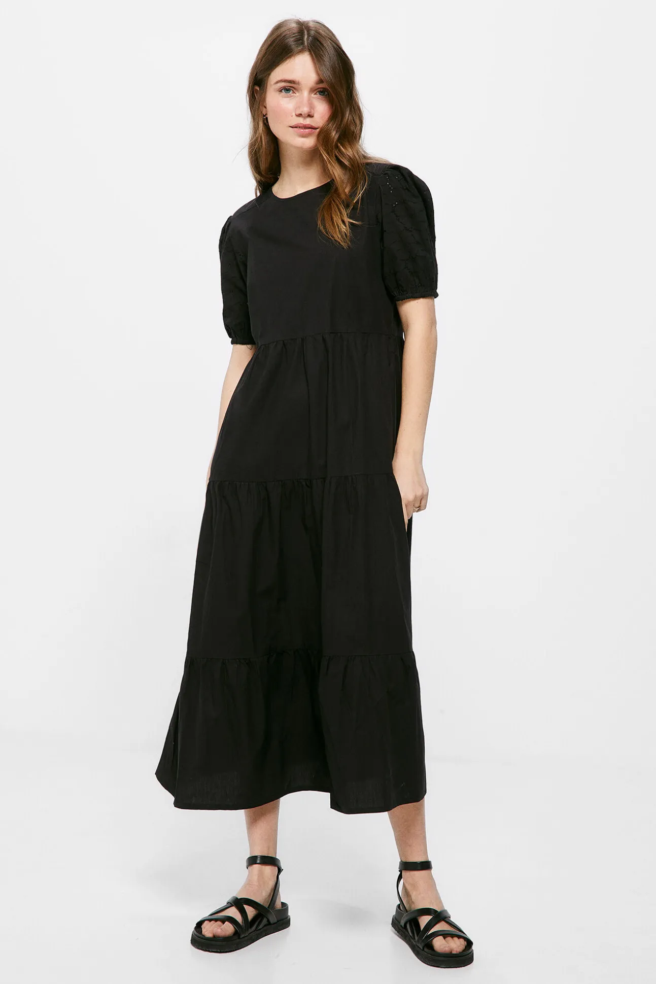 Vestido Midi Popelin Paneles