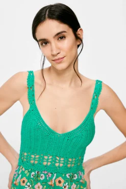 Vestido Midi Punto Combinado
