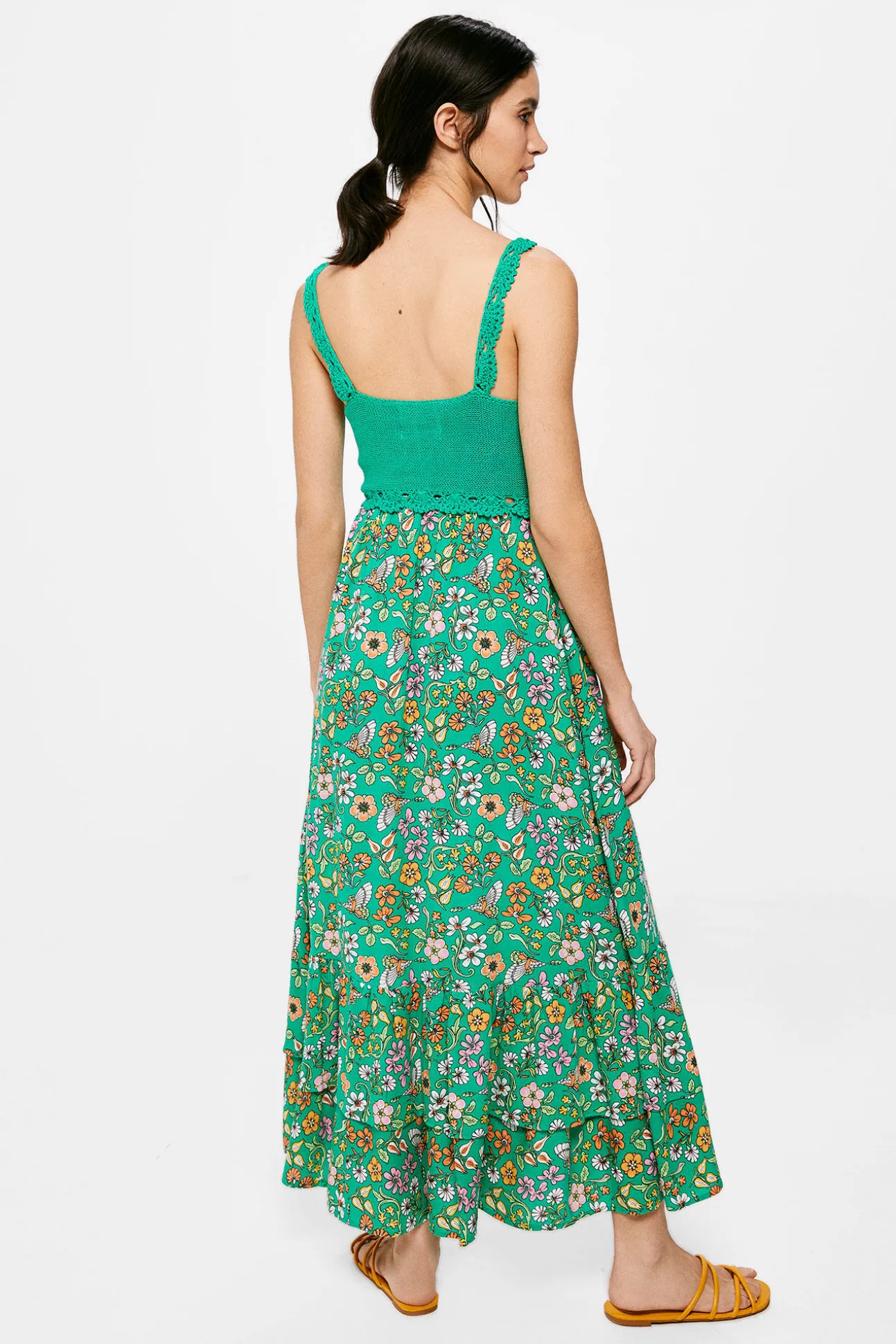 Vestido Midi Punto Combinado