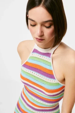 Vestido Midi Punto Rayas