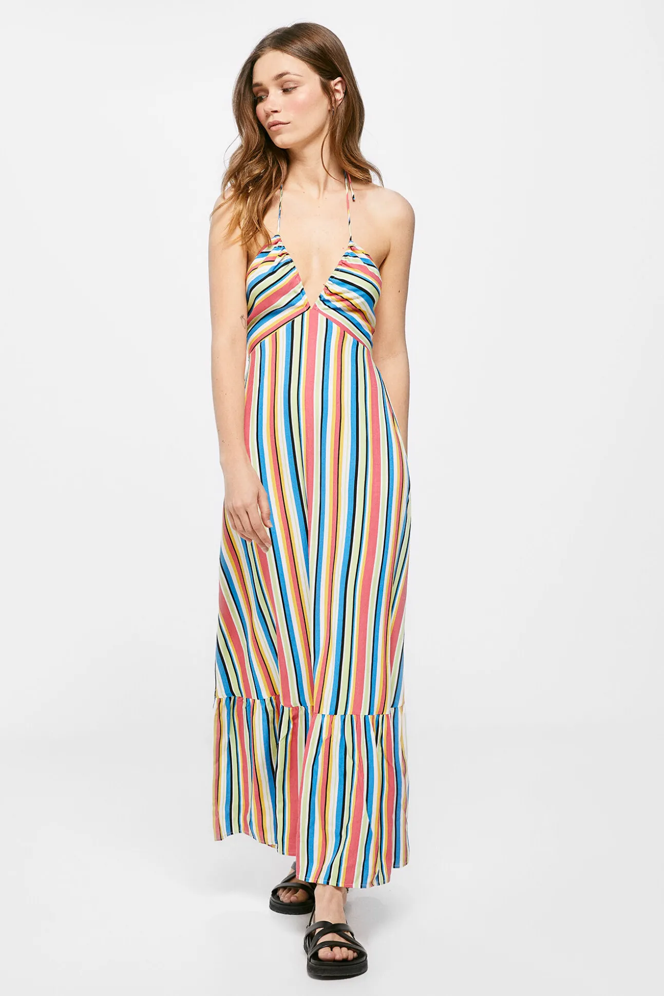 Vestido Midi Rayas Multicolor
