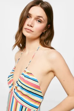 Vestido Midi Rayas Multicolor
